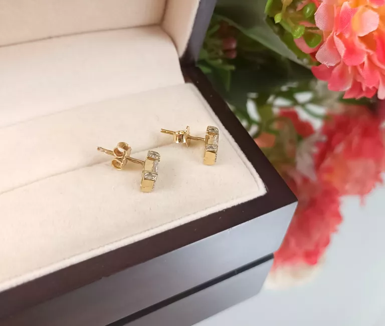 PIĘKNY  ZŁOTE KOLCZYKI   2,13G 585