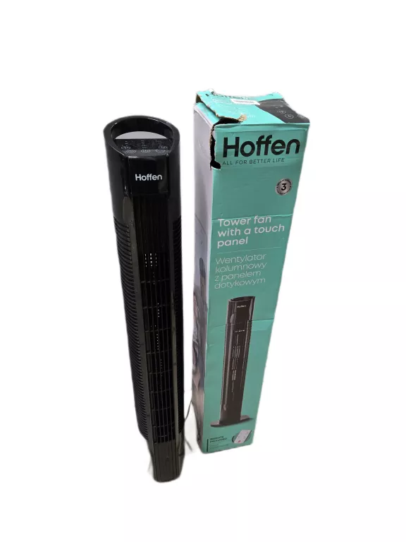 WENTYLATOR KOLUMNOWY Z PANELEM DOTYKOWYM + PILOT CZARNY