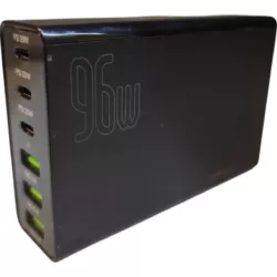 96W 6-PORTOWA STACJONARNA STACJA ŁADUJĄCA USB Z 3 PORTAMI USB-C I 3 PORTAM
