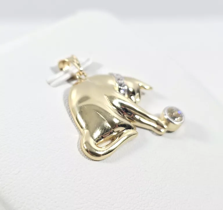 NIENOSZONA ZŁOTA ZAWIESZKA KOT P585 2,30G 2,5CM