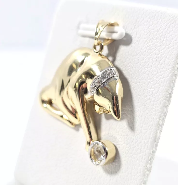 NIENOSZONA ZŁOTA ZAWIESZKA KOT P585 2,30G 2,5CM