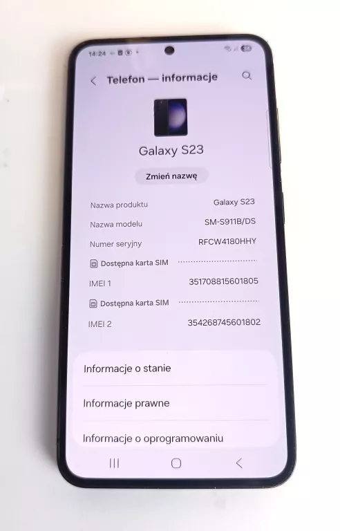 TELEFON SAMSUNG GALAXY S23 S911B 8/256GB + PUDEŁKO