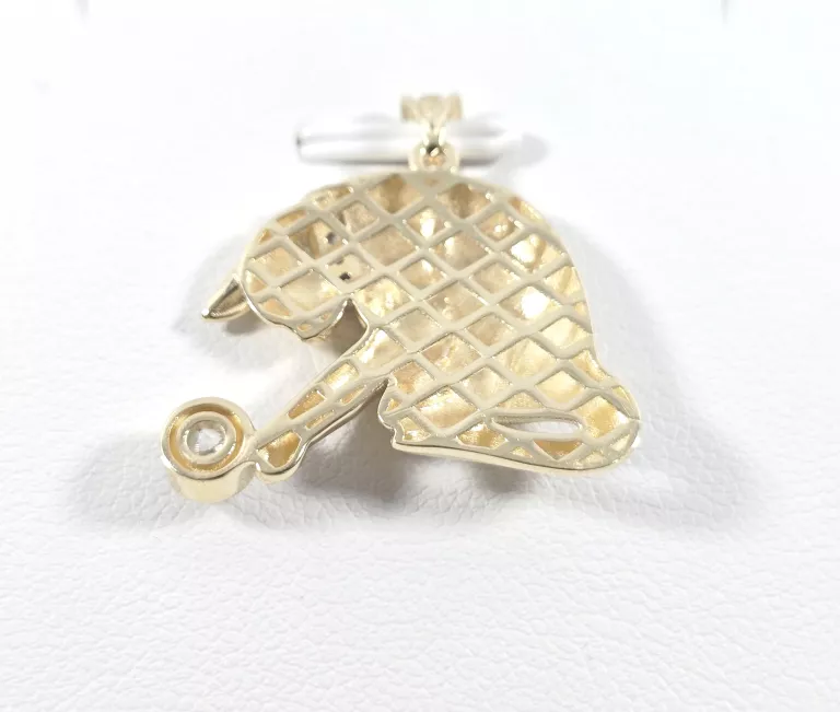 NIENOSZONA ZŁOTA ZAWIESZKA KOT P585 2,30G 2,5CM