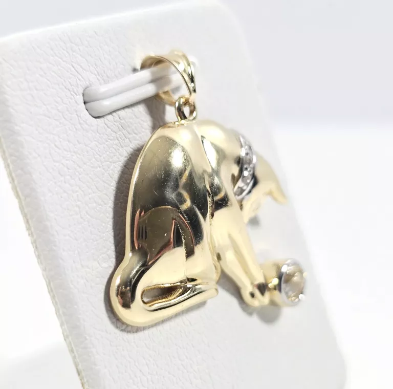 NIENOSZONA ZŁOTA ZAWIESZKA KOT P585 2,30G 2,5CM