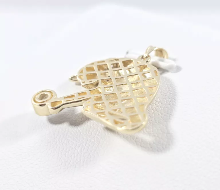 NIENOSZONA ZŁOTA ZAWIESZKA KOT P585 2,30G 2,5CM