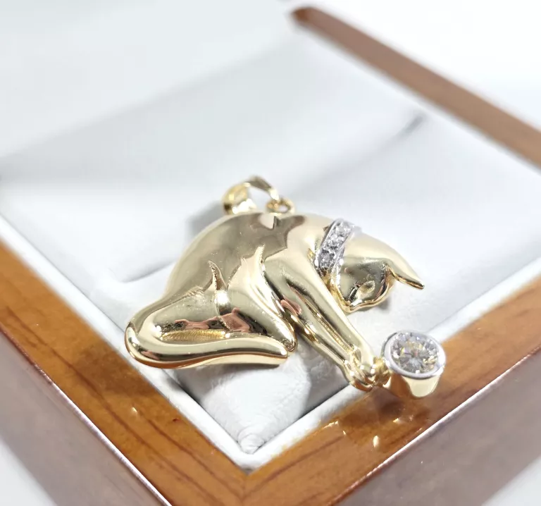 NIENOSZONA ZŁOTA ZAWIESZKA KOT P585 2,30G 2,5CM