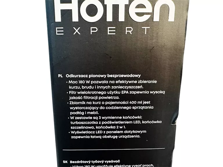 ODKURZACZ PIONOWY BEZPRZEWODOWY HOFFEN EXPERT