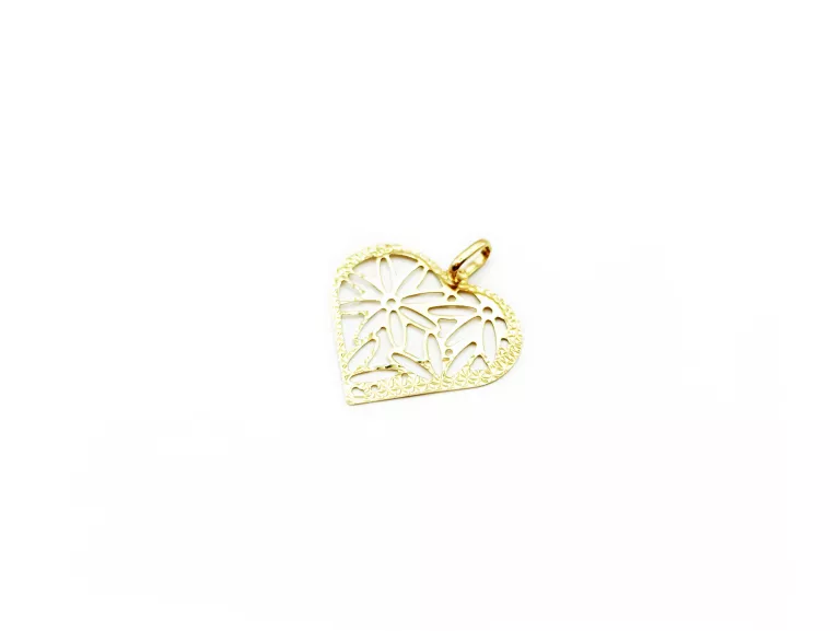 ZŁOTA ZAWIESZKA SERCE WZORY P585 0,76G