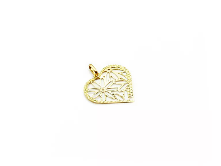 ZŁOTA ZAWIESZKA SERCE WZORY P585 0,76G