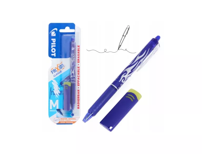 ZMAZYWALNY DŁUGOPIS PILOT FRIXION CLICKER + GUMKA M ORIGINAL ZESTAW
