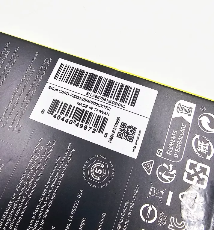 DYSK SSD CORSAIR MP600 CORE XT 2TB M.2 PCI 4.0 CSSD-F2000GBMP600CXTR2