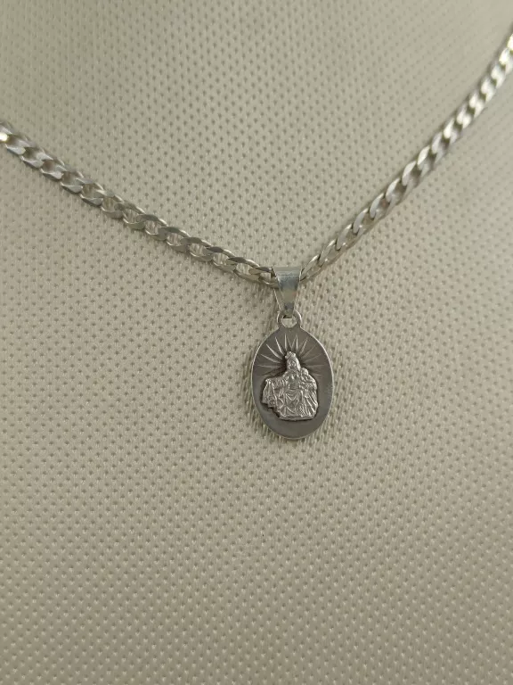 PIĘKNY ŁAŃCUSZEK Z ZAWIESZKĄ JEZUSA I MATKI BOSKIEJ 11,80G 925