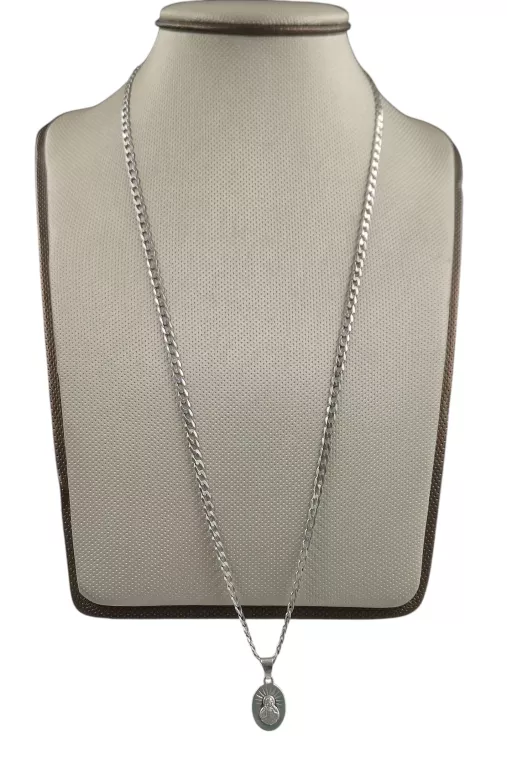 PIĘKNY ŁAŃCUSZEK Z ZAWIESZKĄ JEZUSA I MATKI BOSKIEJ 11,80G 925