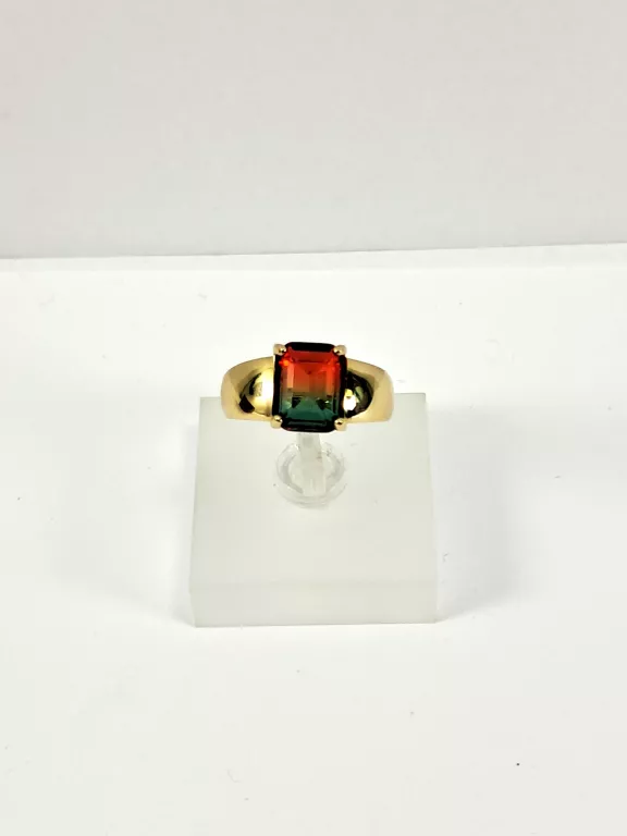 NIENOSZONY ZŁOTY PIERŚCIONEK KOLOROWY KAMIEŃ 585 2,58G R16