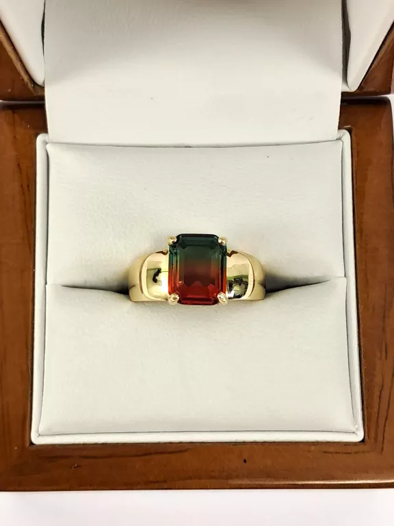 NIENOSZONY ZŁOTY PIERŚCIONEK KOLOROWY KAMIEŃ 585 2,58G R16