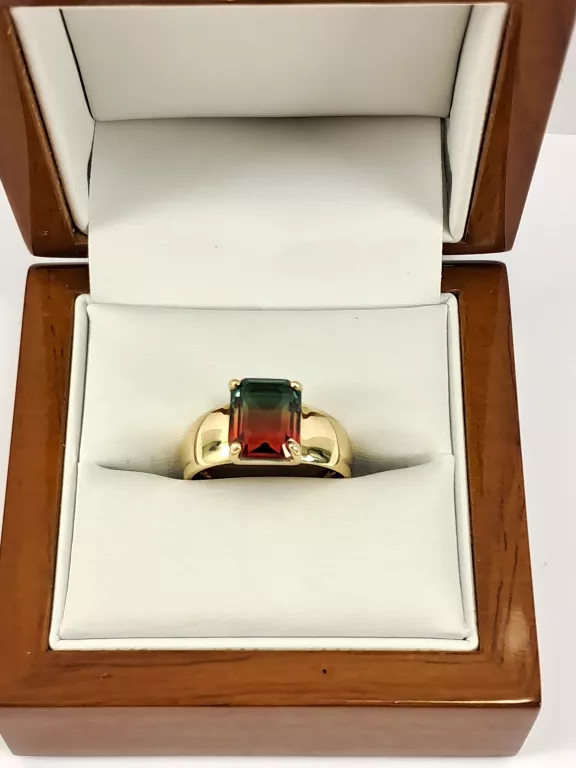 NIENOSZONY ZŁOTY PIERŚCIONEK KOLOROWY KAMIEŃ 585 2,58G R16