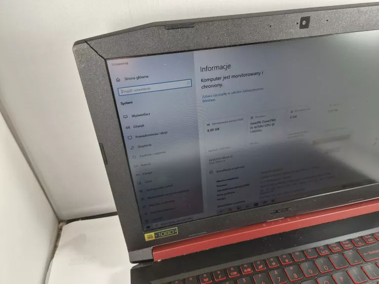 LAPTOP ACER NITRO 5 AN515-31-52MR I5/8GB/1,5TB/MX150 ZASILACZ