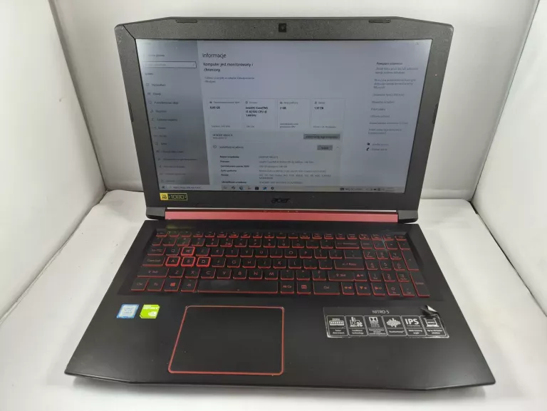 LAPTOP ACER NITRO 5 AN515-31-52MR I5/8GB/1,5TB/MX150 ZASILACZ