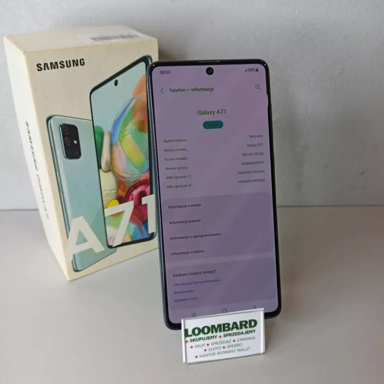 TELEFON SAMSUNG GALAXY A 71 / 128 GB  / KOMPLET