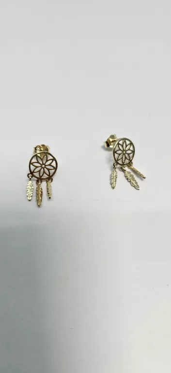 ZŁOTE KOLCZYKI ŁAPACZE SNÓW 585 14K