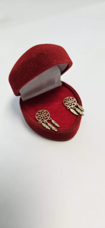 ZŁOTE KOLCZYKI ŁAPACZE SNÓW 585 14K