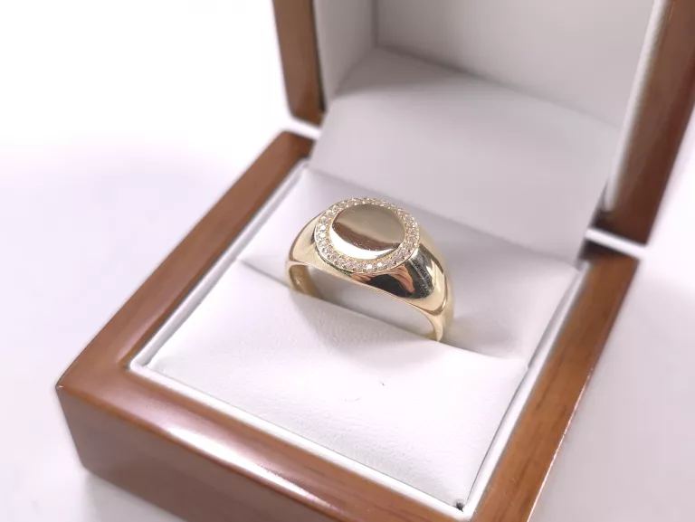 NIENOSZONY ZŁOTY PIERŚCIONEK SYGNET P585 4,60G R25