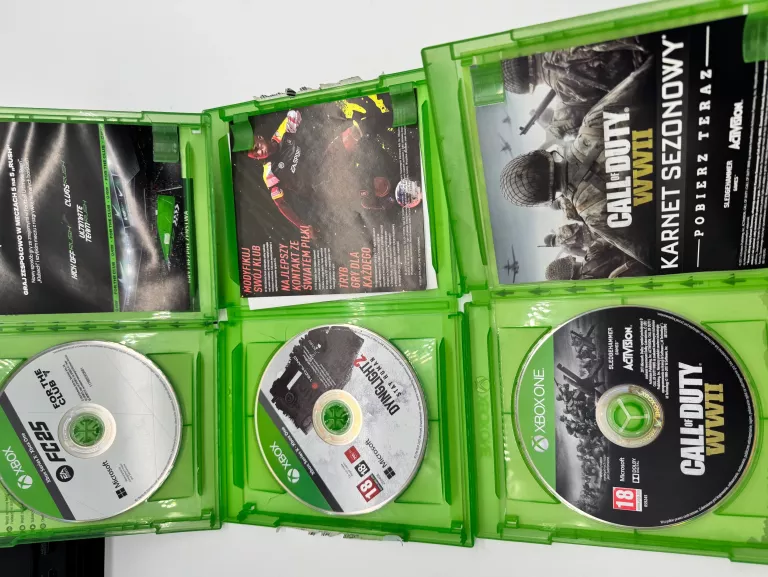 KONSOLA XBOX ONE X 1787 1TB + 2 PADY , 3 GRY, KABEL ZASIL