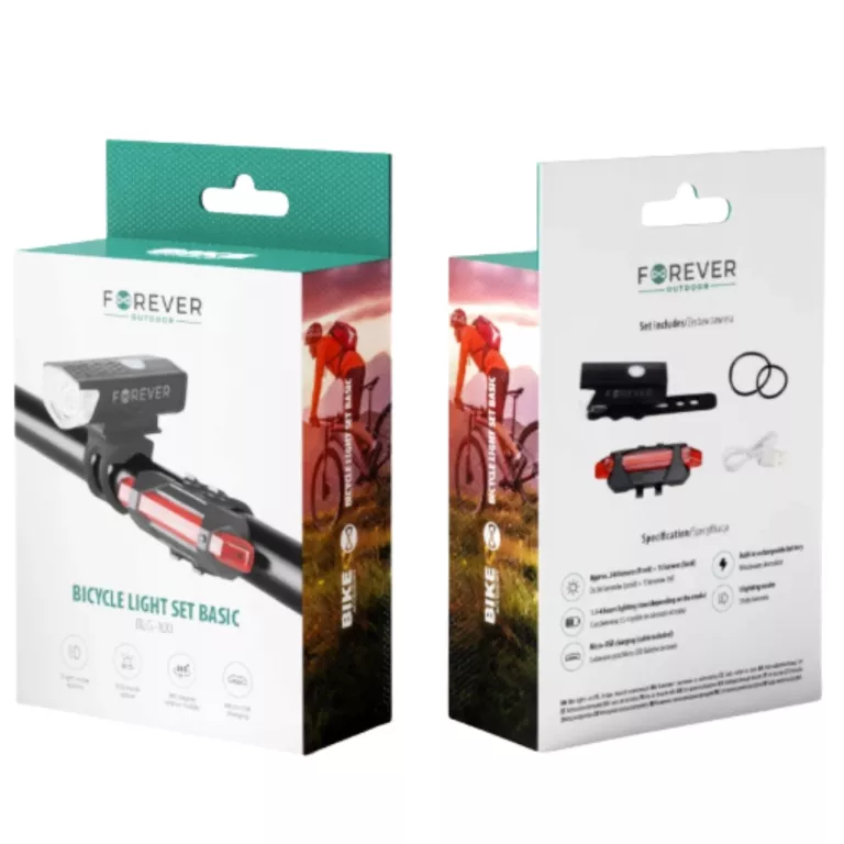 ZESTAW LAMPEK ROWEROWYCH BASIC BLG-100 FOREVER OUTDOOR