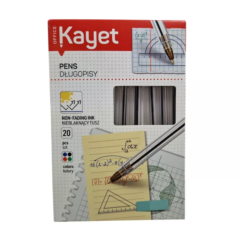 DŁUGOPISY KAYET 4 KOLORY - 20 SZT