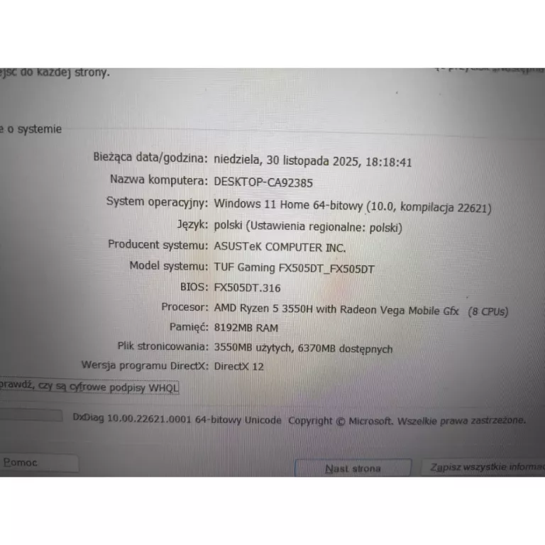 LAPTOP ASUS TUF GAMING FX505D