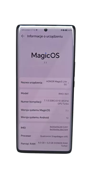 TELEFON HONOR MAGIC5 LITE 8GB / 256GB