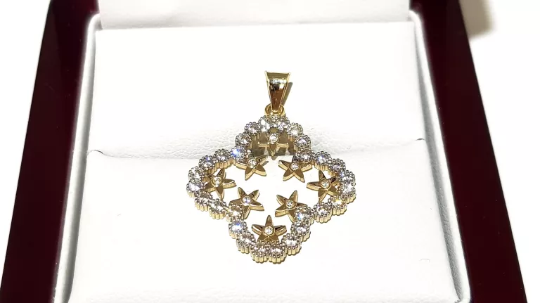 WYRÓB JUBILERSKI UŻYWANY ZŁOTA ZAWIESZKA GWIAZDKI PR585 2X2CM 1,77G