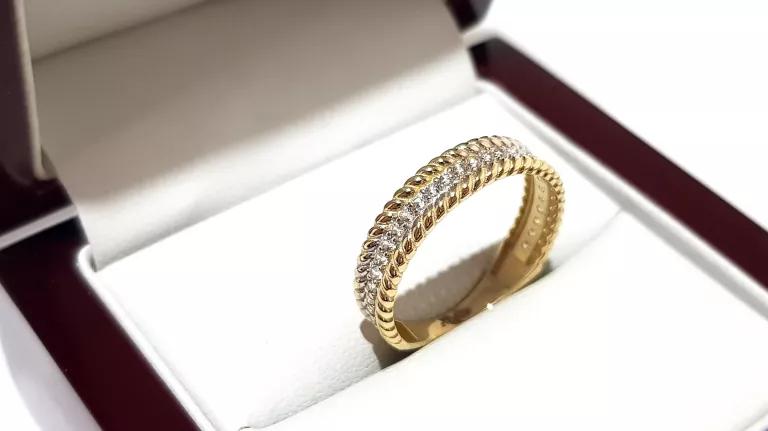 WYRÓB JUBILERSKI UŻYWANY ZŁOTY PIERŚCIONEK PR585 R14 1,53G