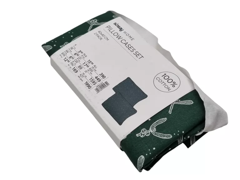 POSZEWKA NA PODUSZKĘ 2PAK ZIELONA 40X40CM