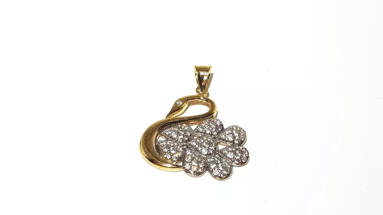 WYRÓB JUBILERSKI UŻYWANY ZŁOTA ZAWIESZKA ŁABĘDŹ PR585 1,5X1,8CM 1,62G