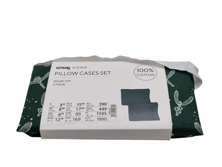 POSZEWKA NA PODUSZKĘ 2PAK ZIELONA 40X40CM
