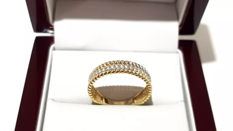 WYRÓB JUBILERSKI UŻYWANY ZŁOTY PIERŚCIONEK PR585 R14 1,53G