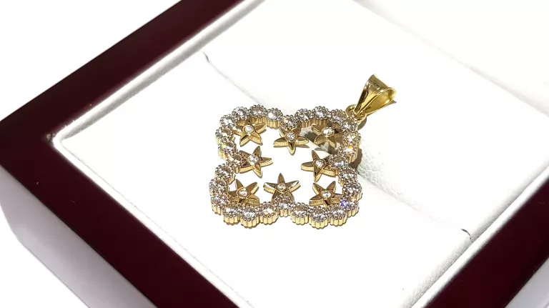 WYRÓB JUBILERSKI UŻYWANY ZŁOTA ZAWIESZKA GWIAZDKI PR585 2X2CM 1,77G