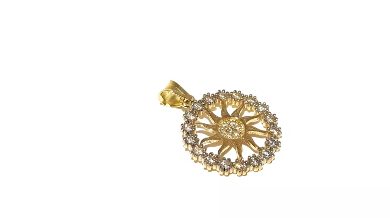 WYRÓB JUBILERSKI UŻYWANY ZŁOTA ZAWIESZKA SŁOŃCE PR585 ŚREDNICA 1,5CM 1,58G