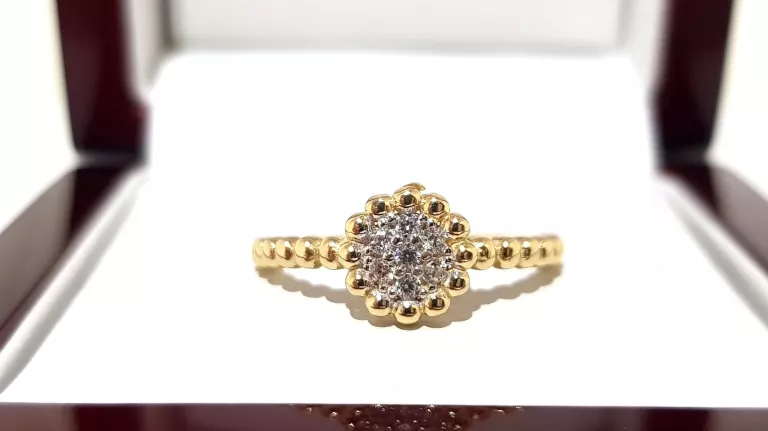 WYRÓB JUBILERSKI UŻYWANY ZŁOTY PIERŚCIONEK PR585 R14 1,44G