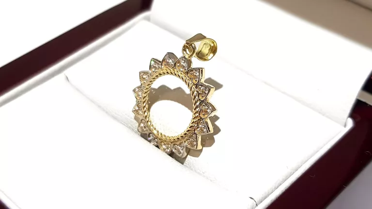 WYRÓB JUBILERSKI UŻYWANY ZŁOTA ZAWIESZKA PR585 SERDUSZKA ŚREDN.1,6CM 1,43G