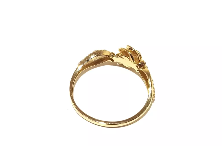 WYRÓB JUBILERSKI UŻYWANY ZŁOTY PIERŚCIONEK KWIATEK PR585 R16 1,65G