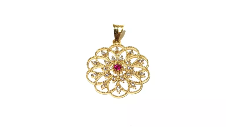 WYRÓB JUBILERSKI UŻYWANY ZŁOTA ZAWIESZKA AŻUROWA PR585 ŚREDNICA1,7CM 1,35G