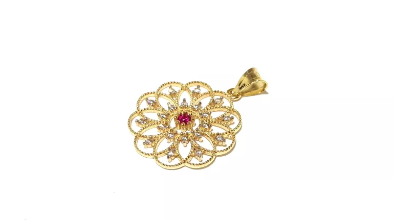 WYRÓB JUBILERSKI UŻYWANY ZŁOTA ZAWIESZKA AŻUROWA PR585 ŚREDNICA1,7CM 1,35G