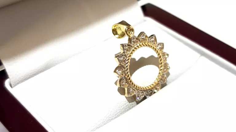 WYRÓB JUBILERSKI UŻYWANY ZŁOTA ZAWIESZKA PR585 SERDUSZKA ŚREDN.1,6CM 1,43G