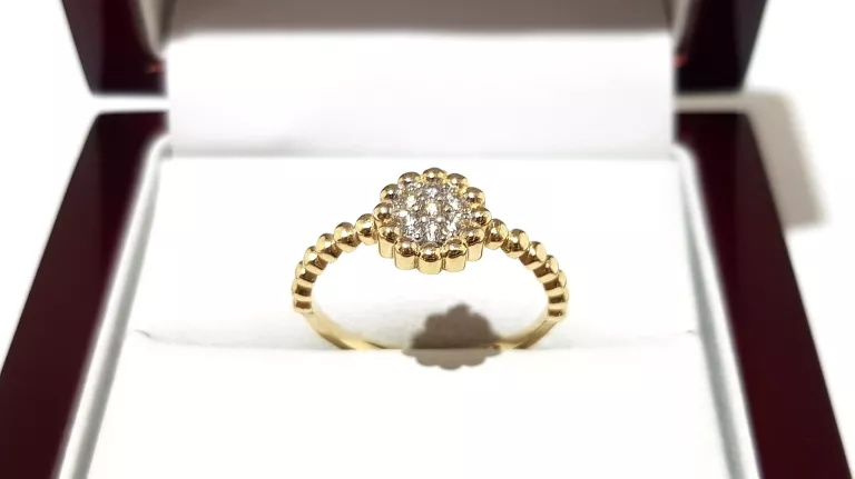 WYRÓB JUBILERSKI UŻYWANY ZŁOTY PIERŚCIONEK PR585 R14 1,44G