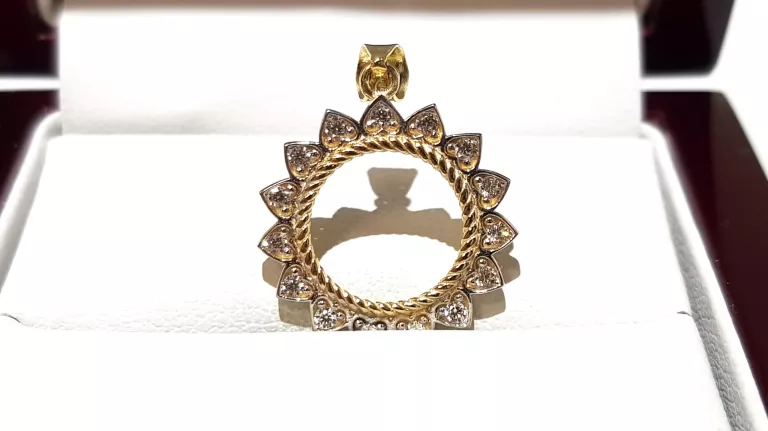 WYRÓB JUBILERSKI UŻYWANY ZŁOTA ZAWIESZKA PR585 SERDUSZKA ŚREDN.1,6CM 1,43G