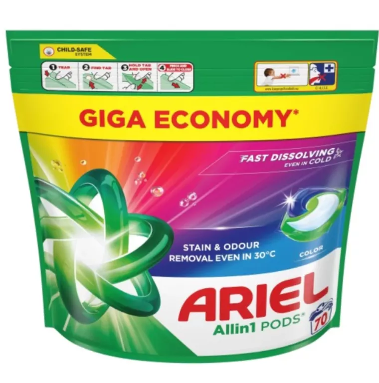 ARIEL COLOR ALLIN1, KAPSUŁKI DO PRANIA, 70 PRAŃ 8700216764186