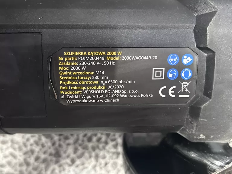 SZLIFIERKA KĄTOWA NITEO 2000WAG0449-20 2000W