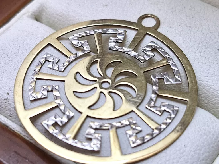 PIĘKNA ZŁOTA ZAWIESZKA, OKRĄGŁA, P 333, 1,63 G, 3 CM ŚREDNICY